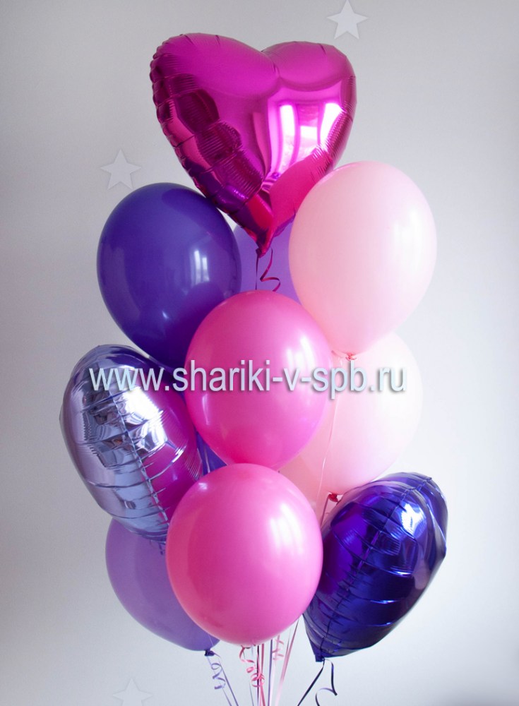 Набор шаров в розово-фиолетовой гамме